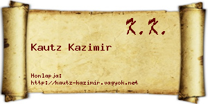 Kautz Kazimir névjegykártya